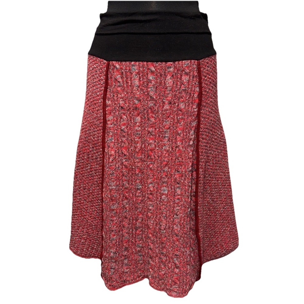 NEW Green‎ 3 Space Dyed A Line Skirt Size M Red 4 Panel High Rise Preppy USA